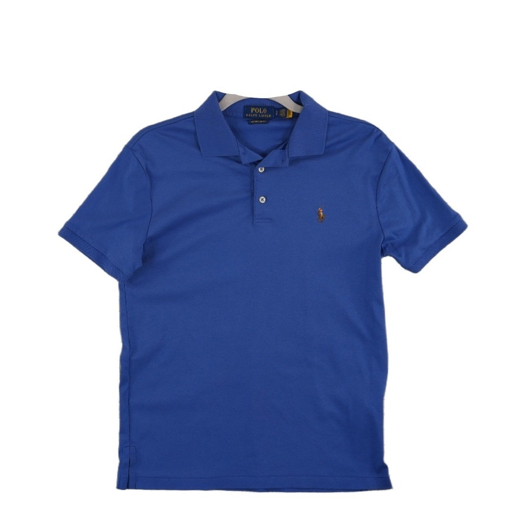 Ralph Lauren Polo Shirt Men's Size Small Blue Pique Custom Slim Fit Golf